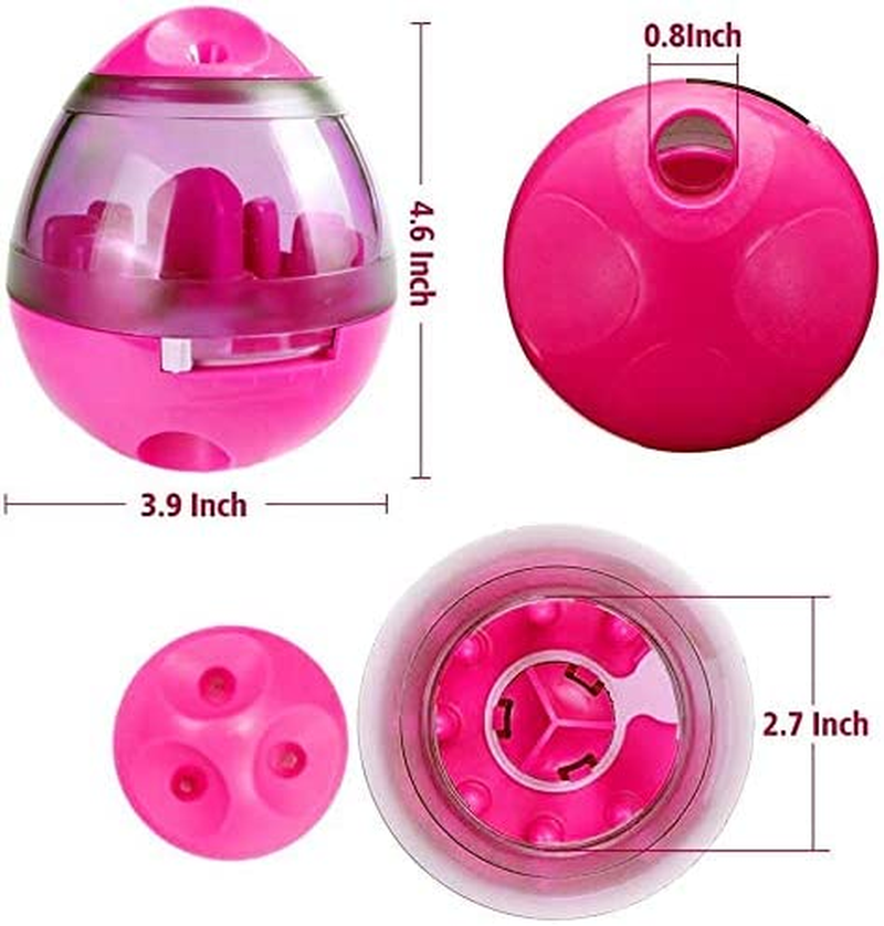 EZONEDEAL IQ Treat Ball Dog Toy for Dogs & Cats Chewing Food Ball, Fun and Interactive Treat, Best Alternative to Bowl Feeding, Feeding Training Puppy for Dogs and Cats (Pink)