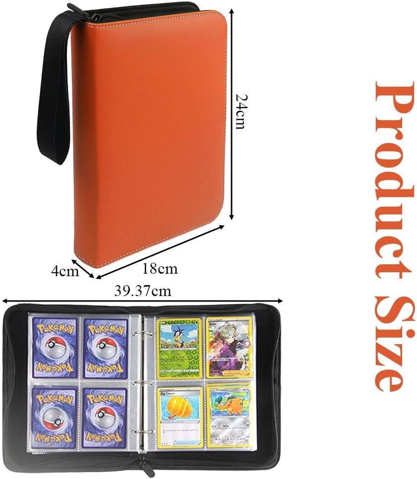 9 Pocket Card Binder, Premium Zip Trading Card Binder, Double Sided Pocket Collection Album, Cartoon Pu Game Collect Package,For Mtg, Tcg, Sports Cards image number 5