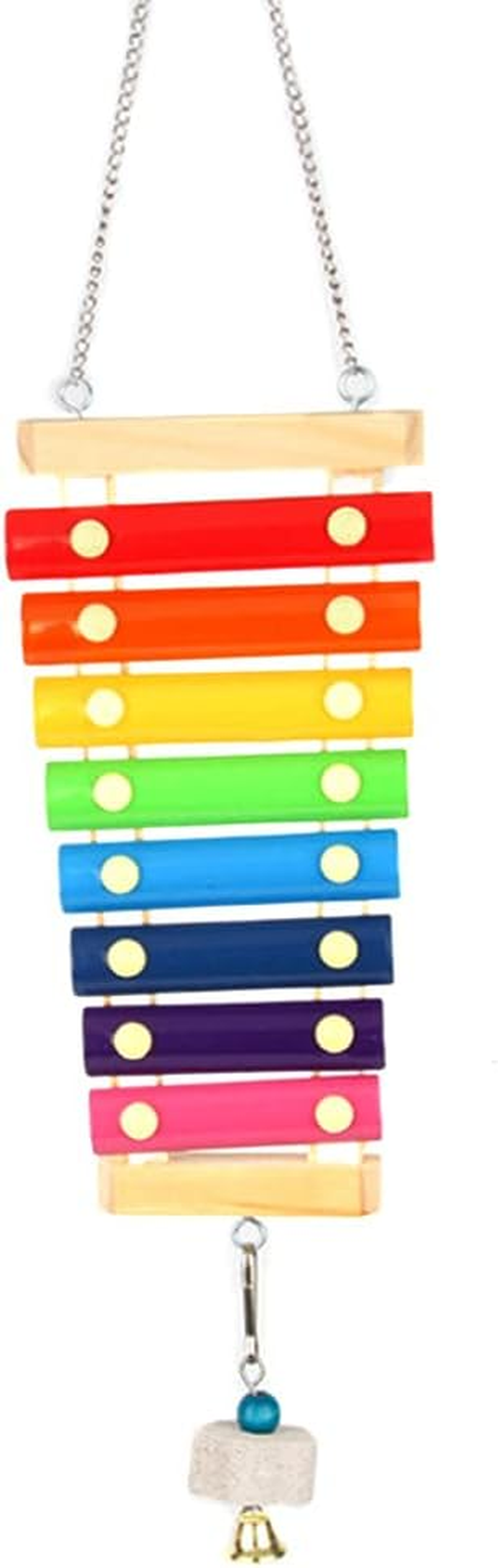 Chicken Toy Chicken Xylophone Toy Wooden Suspensible Hen Musical Toy with 8 Keys Pecking Toy Hanging Feeder Toy for Chicken Bird Parrot Macaw Hens () image number 2