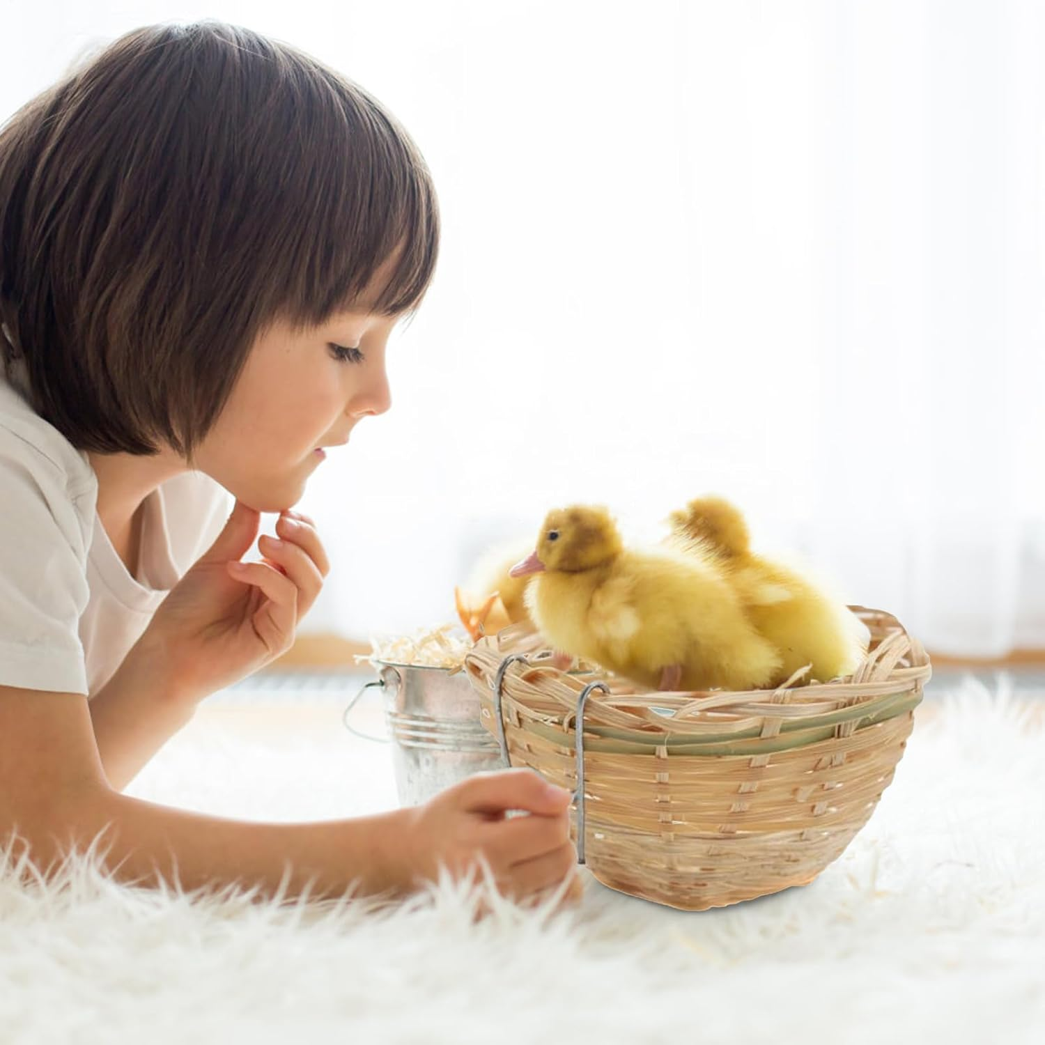 Bird Nesting Box | Natural Hand Woven Finch Nest,Pet Accessories for Tree Breeding Winter Laying Aviary Nature Outdoor Indoor Garden Yard View image number 2