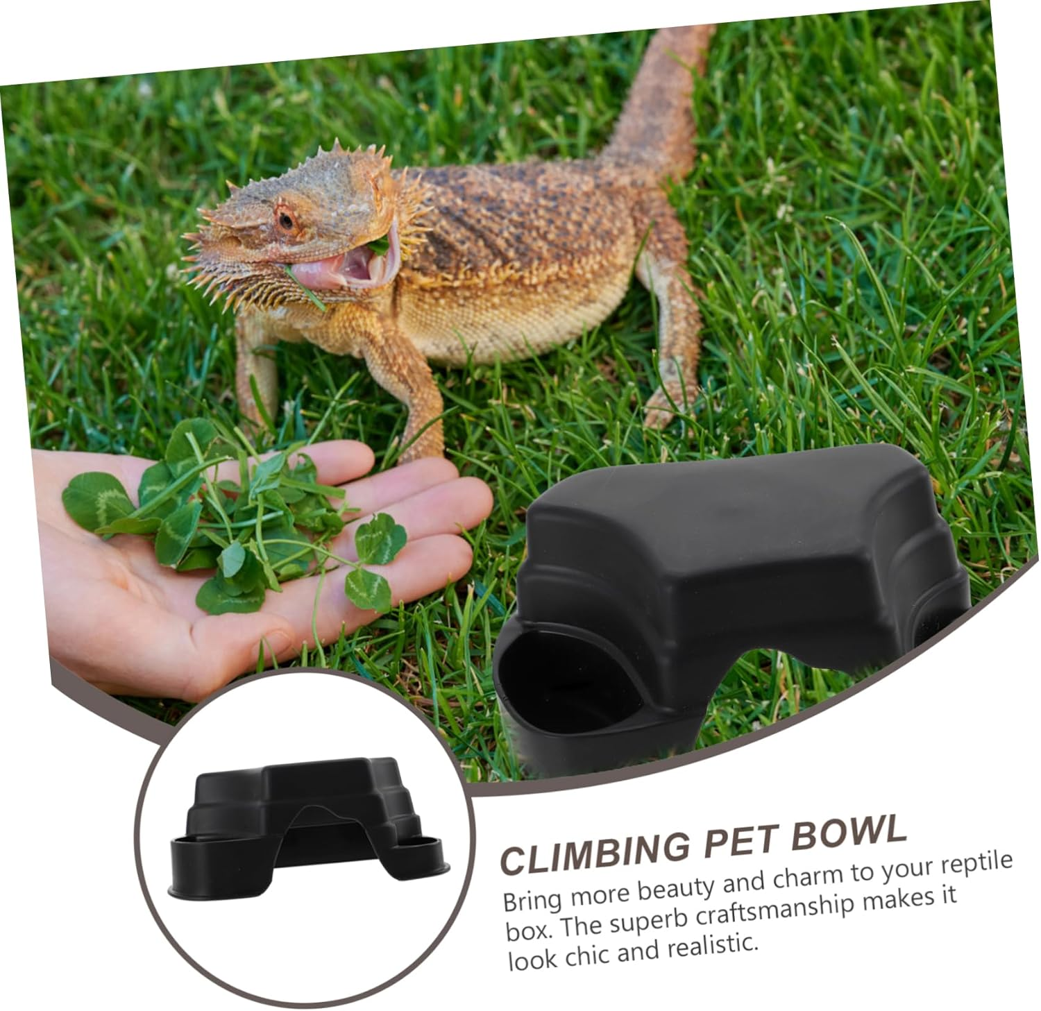 SUPVOX 2Pcs Crawling Pet Food Basin Reptile Exercising Cave Plastic Reptile Hideout Photography Prop Reptile Pet Feeder Decor Reptile Hide Platform Snake Hide Reptile Escaping Cave image number 4