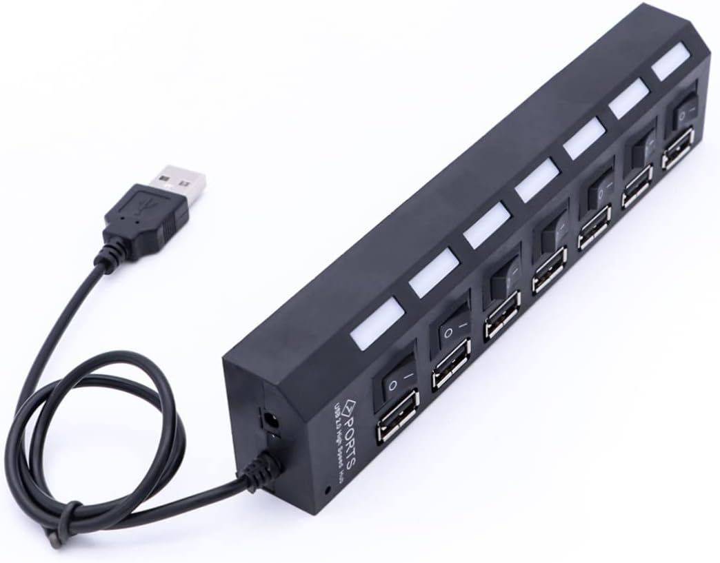 7 Individual Hub Practical USB Splitter Four-Port USB High Splitter Plug Laptop USB HUB Daily Use USB HUB USB Hubs Slim Laptop USB Hub for Laptop Socket Portable image number 1