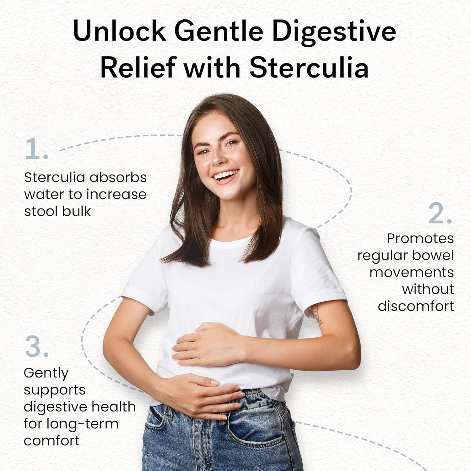 TUMME Natural Fibre Supplement with Sterculia - 180 Capsules - Non-Fermentable Fibre for IBS Relief, Constipation, Diarrhoea and Bloating - Plant-Based, Gentle Gut Support - Vegan & Gluten Free image number 1