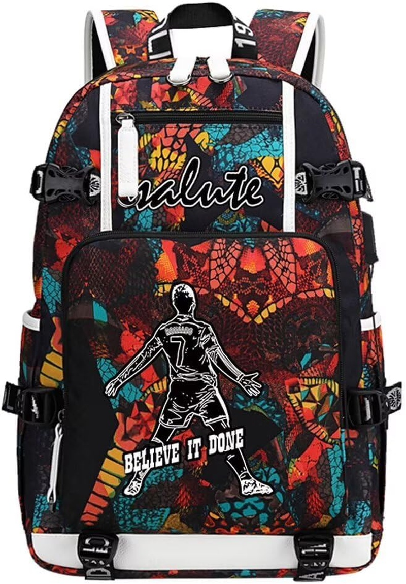 Soccer Player 7 Multifunction Backpack Travel Football Fans Bag (Blue 3)