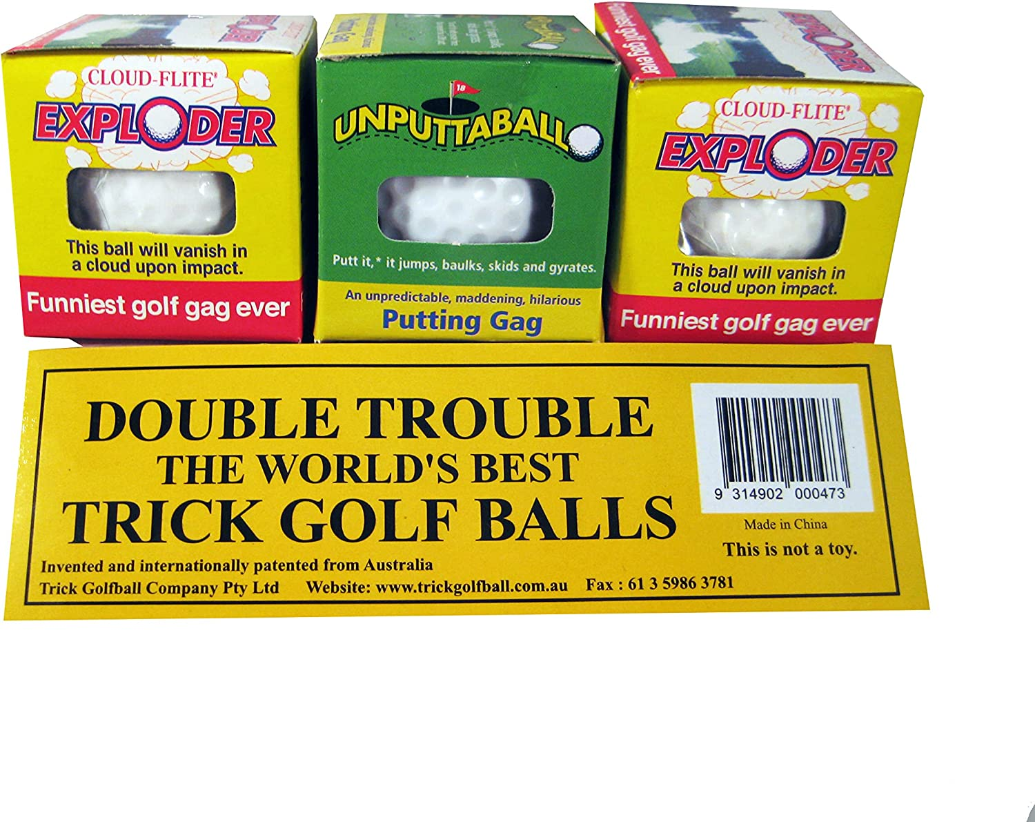 Trick Exploding & Unputtable Golf Ball 3 Pack image number 2