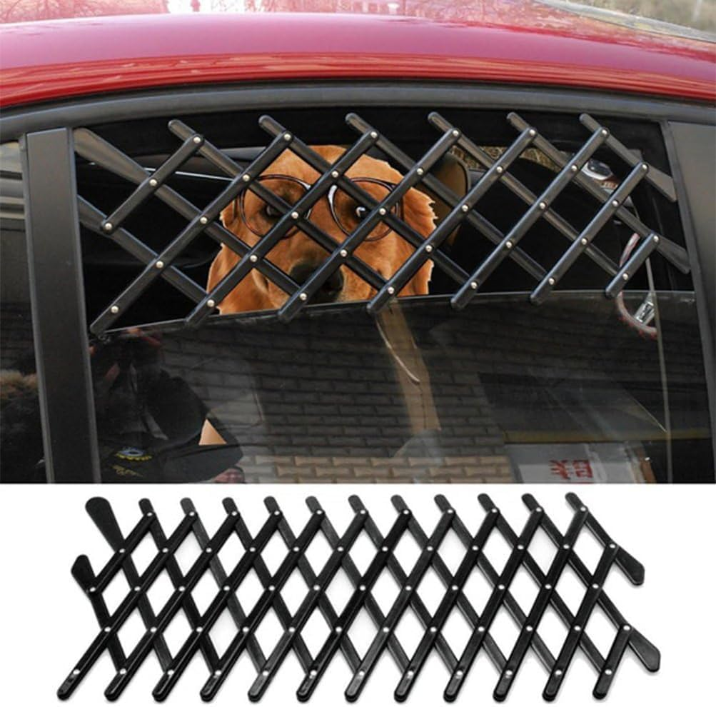Dog Car Safety Barrier, 2 Pcs Adjustable Pet Car Window Barrier, Cars Window Pet Gate Mesh Security Lattice Telescopic Fence, Pets Fence with Ventilation for Dogs & Cats image number 5