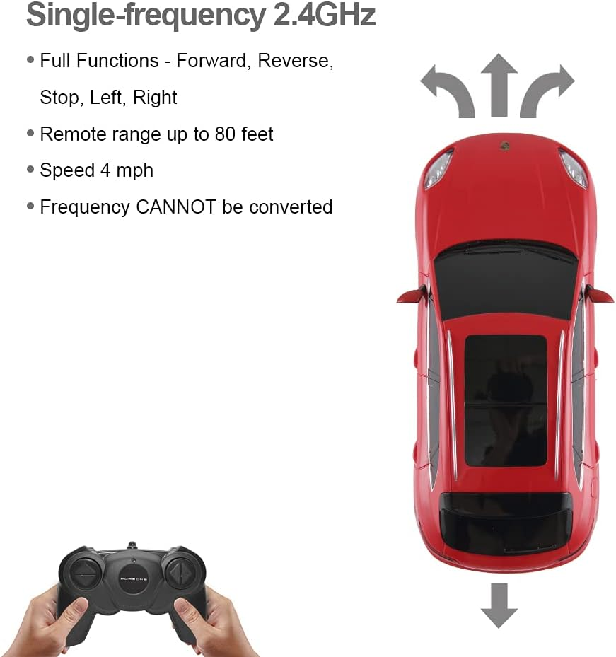 Porsche Toy Car | RASTAR 1:24 Porsche Macan Turbo RC Remote Control Car, Red image number 7