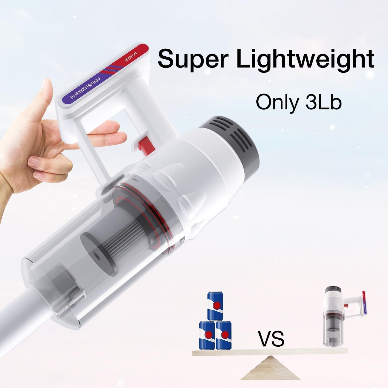 KEROMEE Cordless Vacuum Cleaner, Handheld 3-In-1 Stick Lightweight Vacuum Broom for Pet Hair Hardwood Floor Cat Litter Carpet Mattress Cleaning image number 1