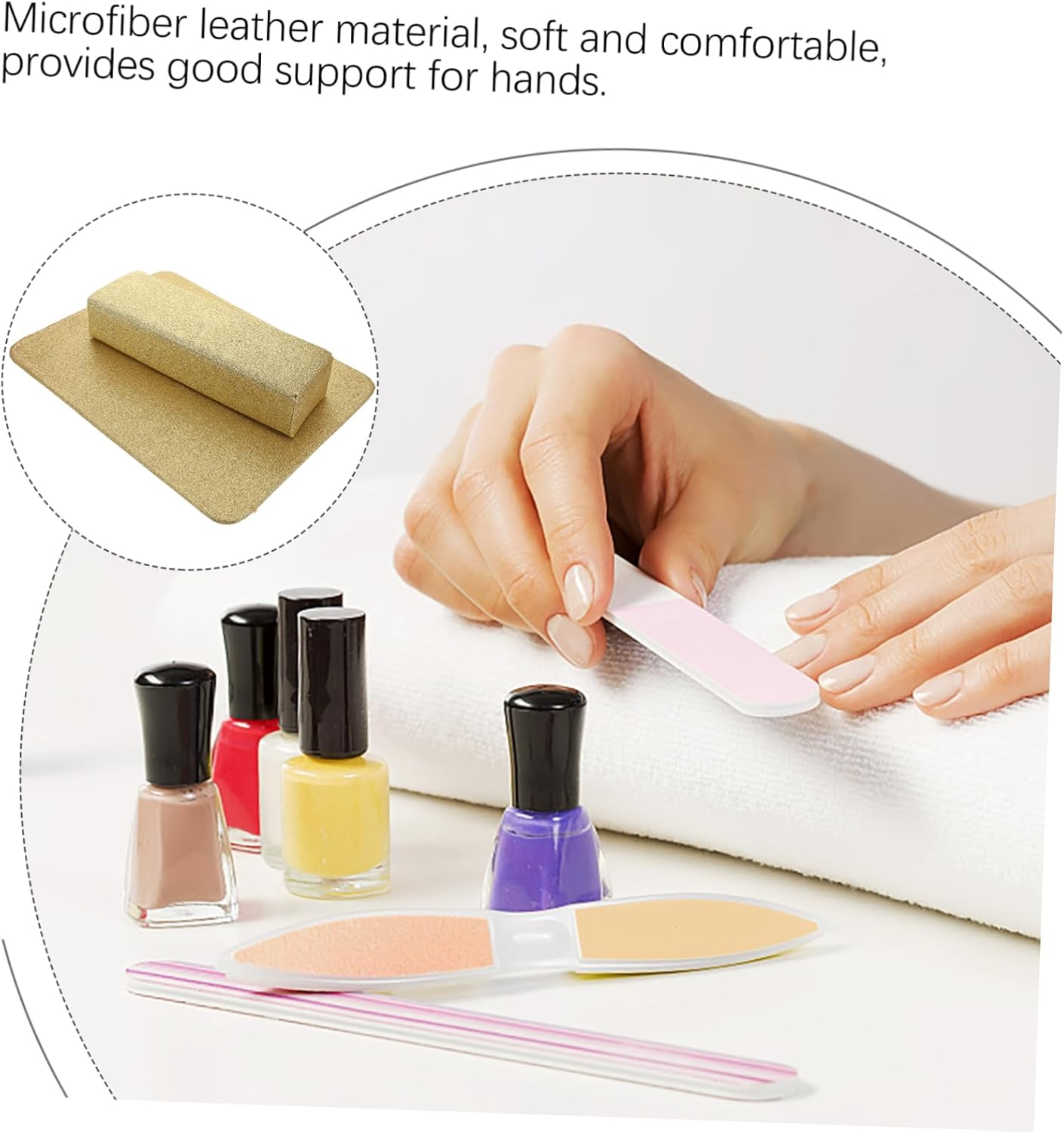 ADOCARN 1Set Nail Art Hand Rest Cushion for Manicure Compact and Lightweight Nail Arm Support Easy to Clean Hand Pillow with Mat and Use Versatile image number 1