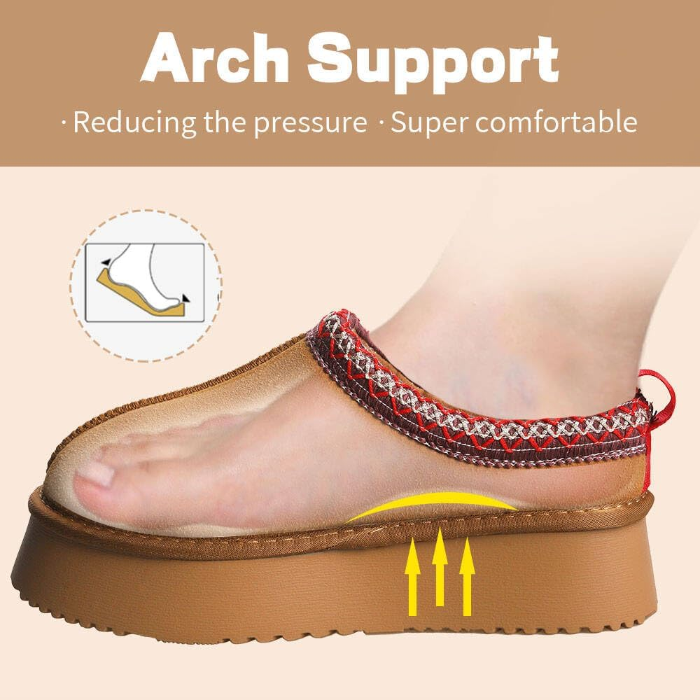 Women'S Platform Mini Boots Slippers for Women Indoor Slippers Slip on Fur Fleece Lined Suede Short Ankle Boots image number 2