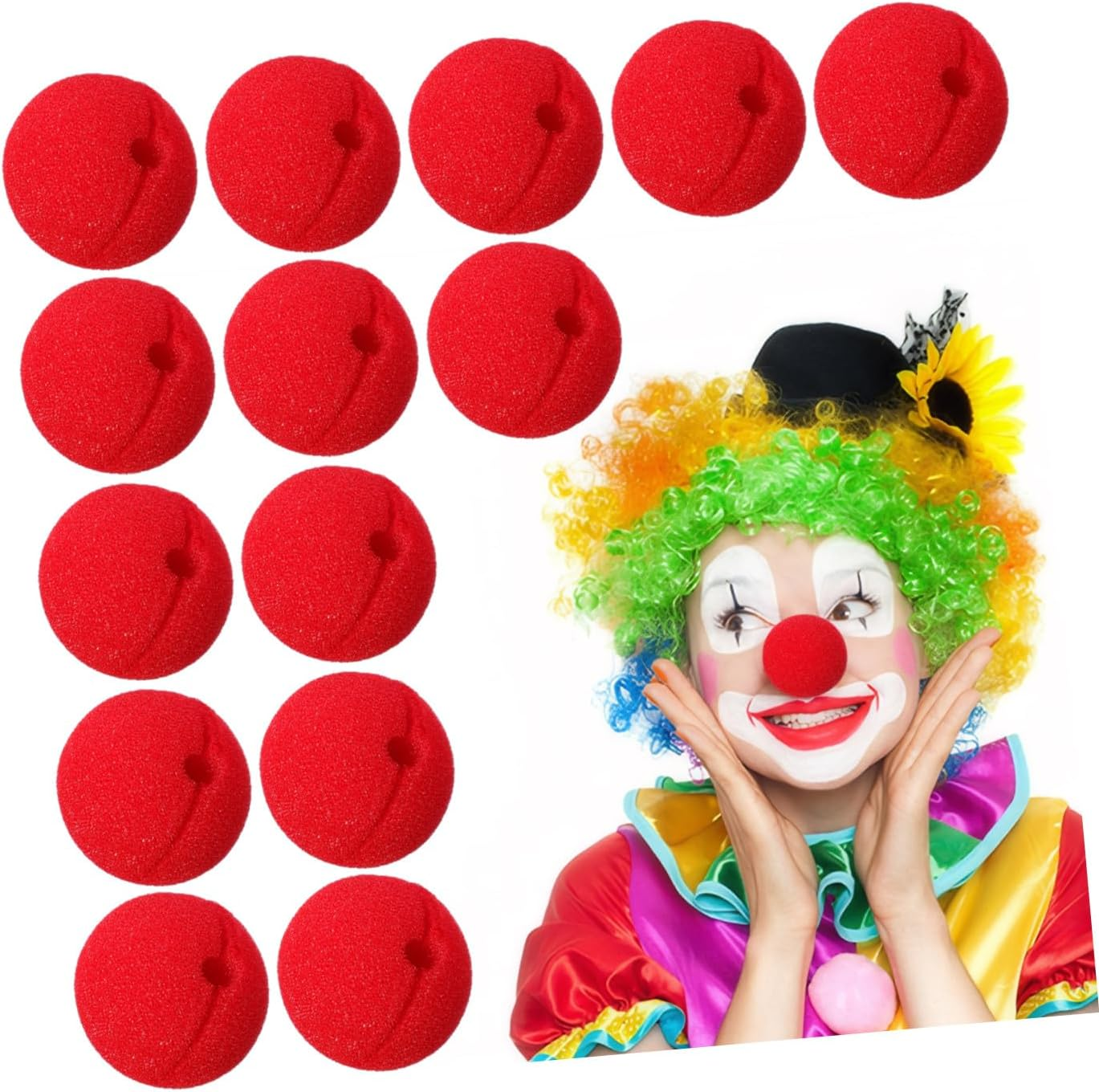 COHEALI Red Clown Nose 50Pcs - Foam Circus Cosplay Carnival for Halloween Costume Accessories, Party Favors Supplies image number 4
