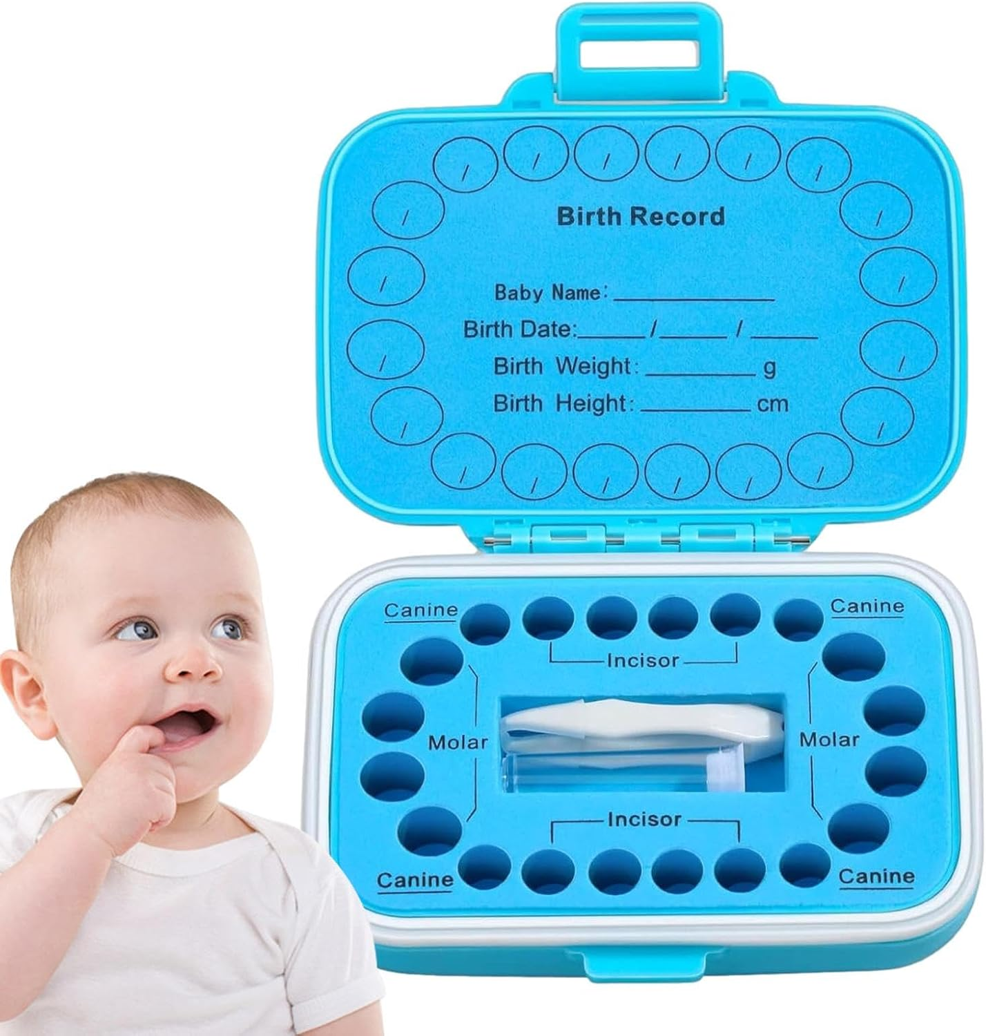 Tooth Holders for Kids Keepsake - Baby Tooth Holder Holds 20 Shed Teeth - Waterproof, Dustproof, Rainbow Pattern Tooth Holder with Tweezers, a Lanugo Bottle, Cotton Ball Pochy