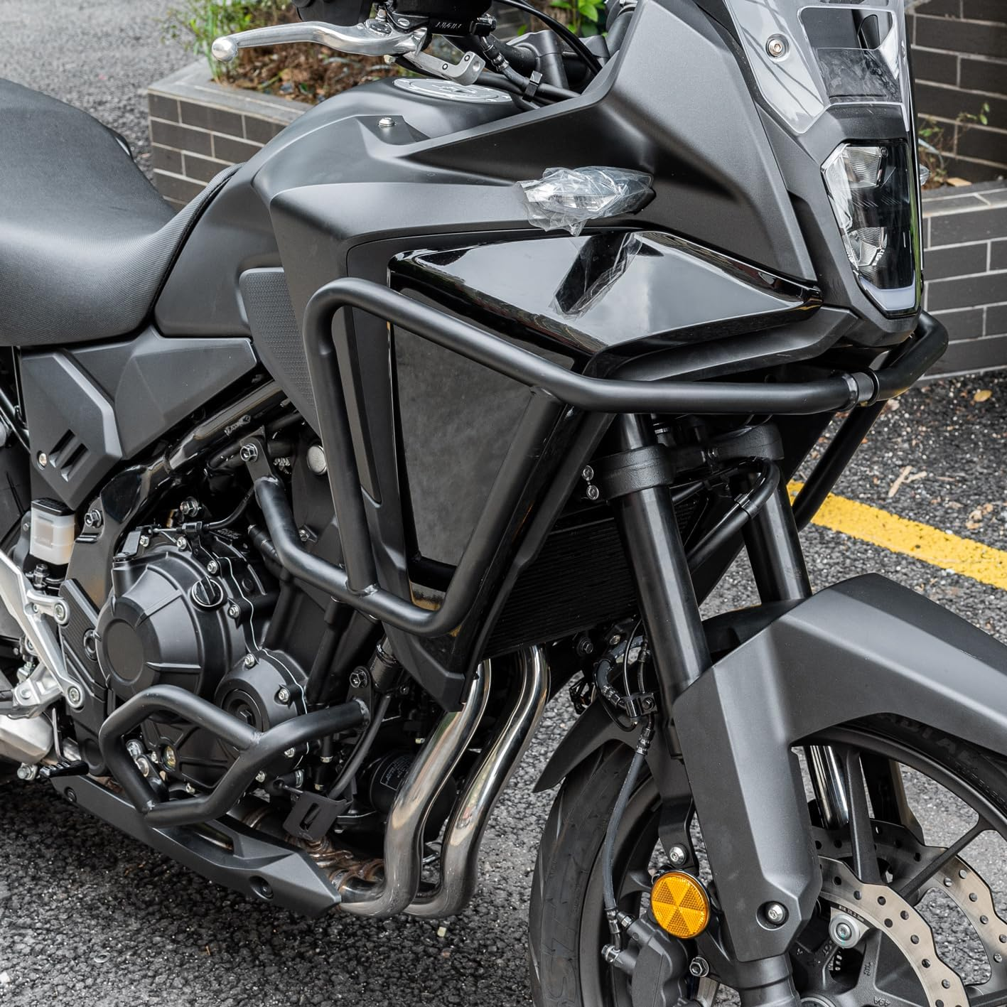 Motorcycle Upper Lower Frame Crash Bar for Hon-Da NX400 NX500 2024, Extension Steel Bumper Body Guard Highway Falling Protection (One Set) image number 3