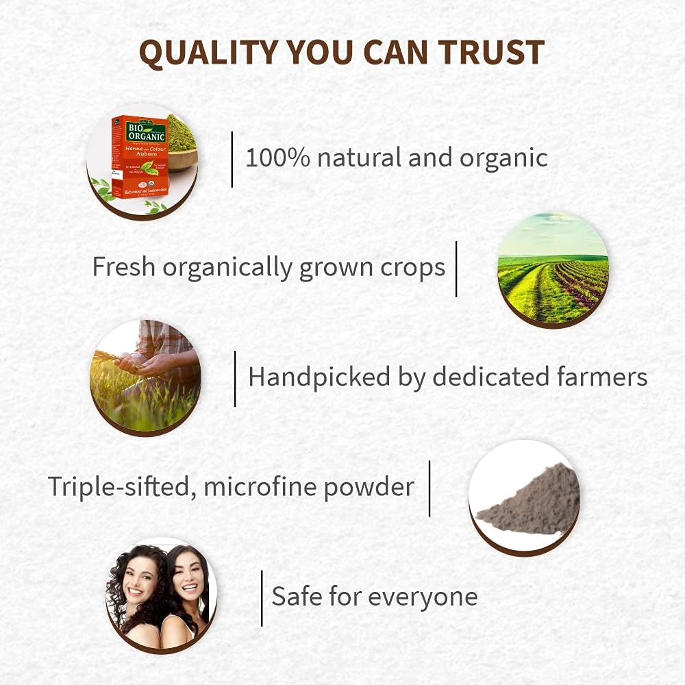 Indus Valley 100% Chemicals Free Natural Organic Triple Sifted Micro Fine Auburn Henna Hair Colour for Controll Dandruff & Scalp Itiching Pack of 3 image number 3