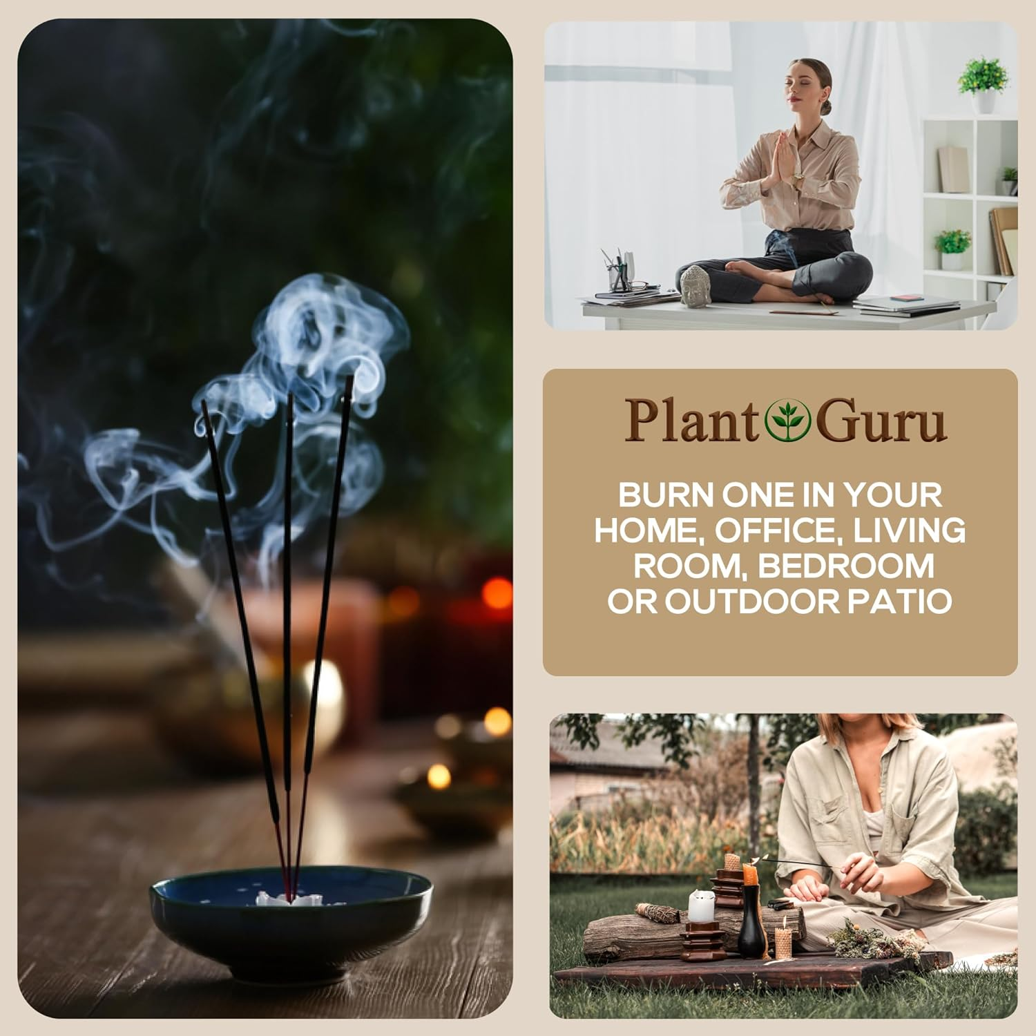 Black Coconut Exotic Incense Sticks 11 Inch - Bulk 1 Bundle 45 to 50 Sticks - Natural 11" Long Lasting Aroma That Burns for 45 to 60 Minutes. image number 1