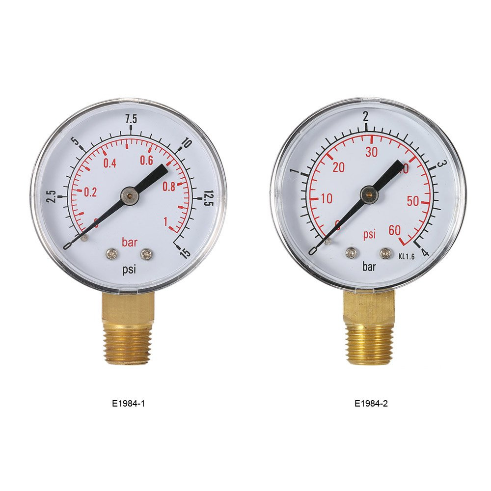 Pool Water Pressure Gauge Meter Manometer 0 15Psi 1Bar Hydraulic Measuring Tool with 1 4 NPT Thread Metal Stable Performance Size image number 2