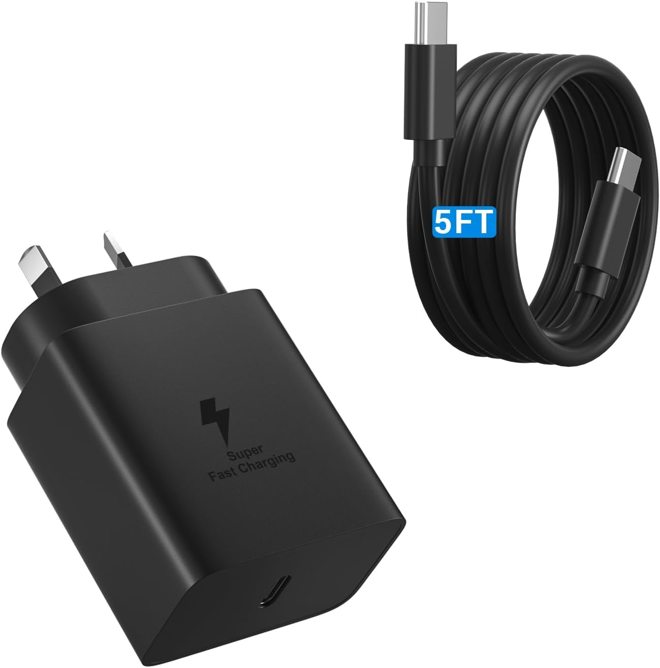 45W USB C Fast Charger for Samsung Type C Android Phone Charging with with 5FT Cable for Samsung Galaxy S24 S23 Ultra/S23/S23+/S22/S22 Ultra/S22+/Note 10/20/S21/S20