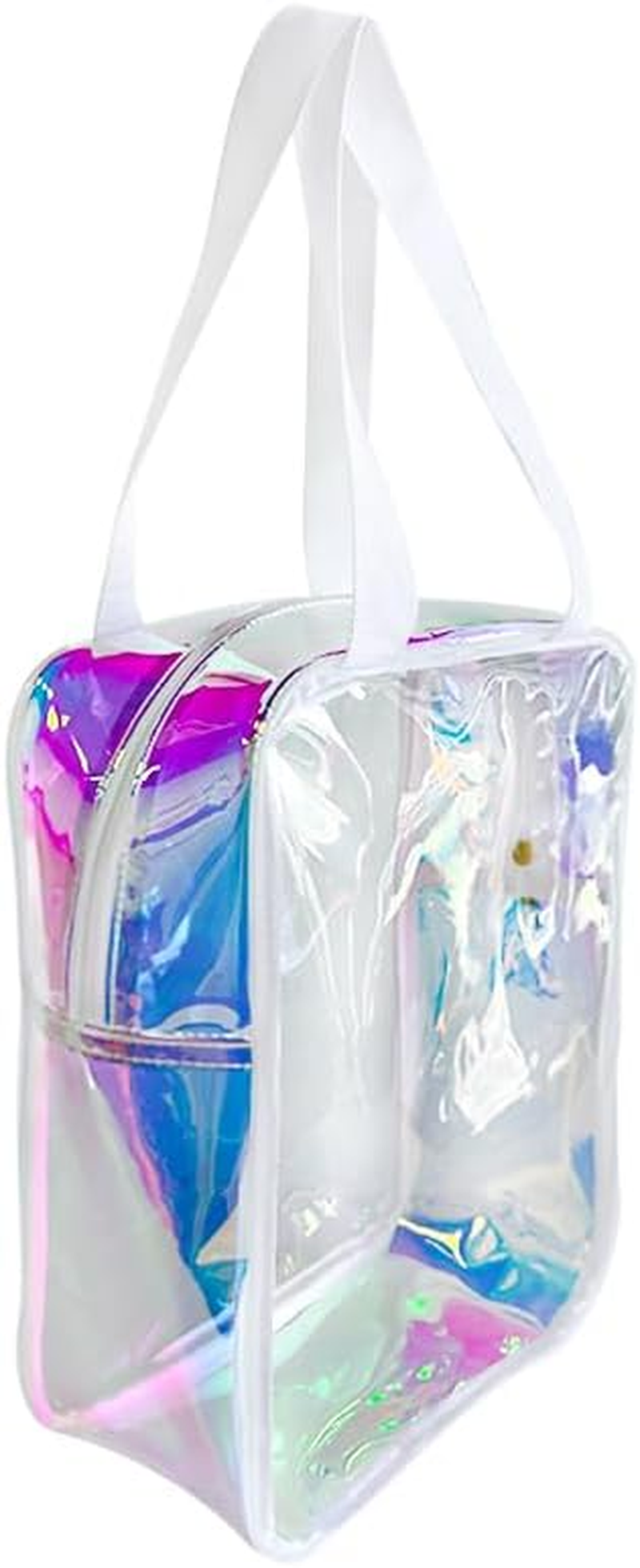 Toteprint Holographic Cosmetic Bag, Transparent, 22 X 30 X 10 Cm, Waterproof Toiletry Bag with Carry Handle, Waterproof Make up Bag with Handle, for Travel/Aeroplane, A240035-D2151-437, Modern