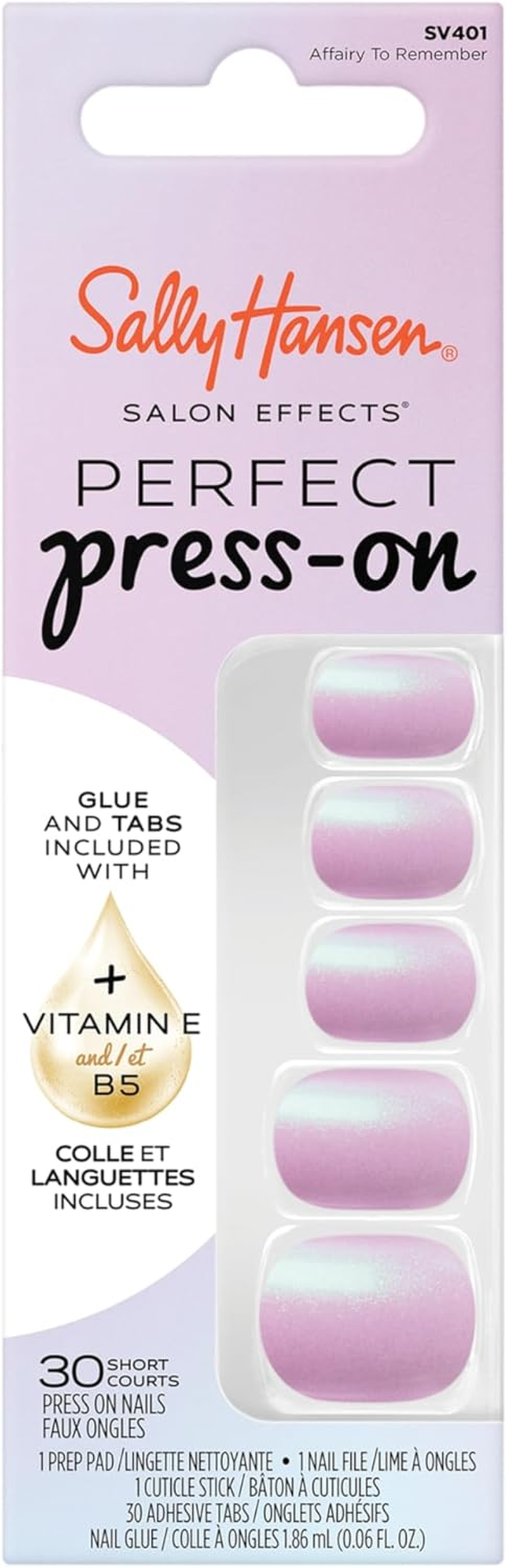 Sally Hansen Salon Effects Perfect Press-On Nails, Viva Vanilla, Press on Nails, Easy to Apply, Nail Glue & Adhesive Tabs Included