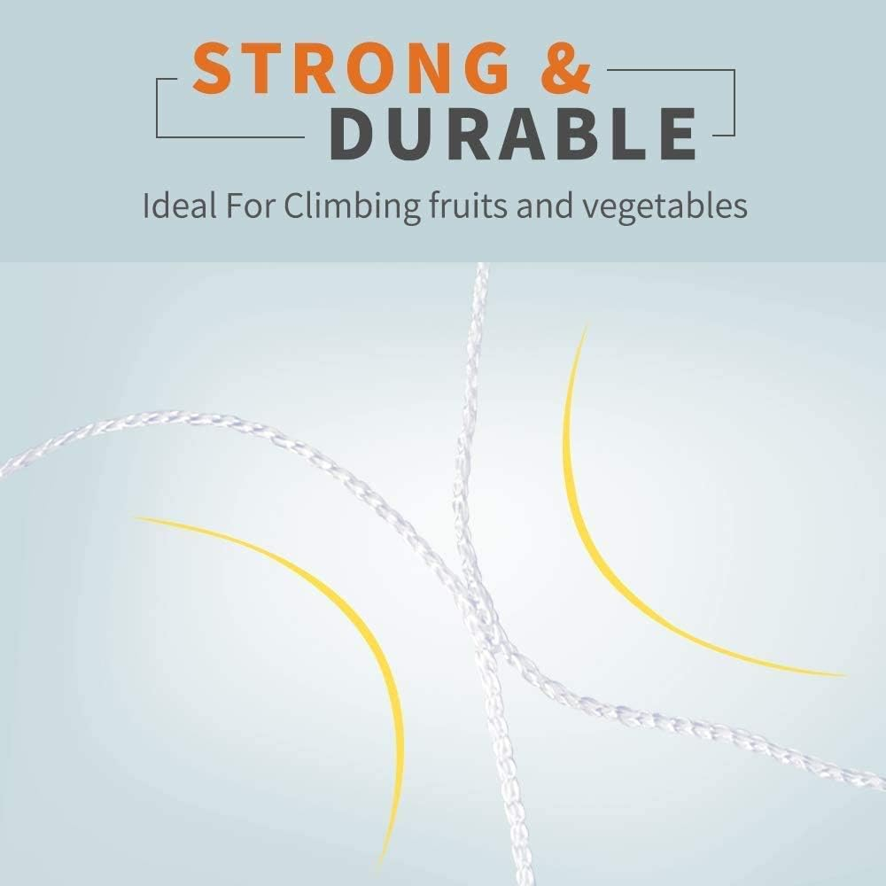 Tcamp Heavy-Duty Polyester Garden Trellis Net for Climbing Plants - Plant Support Netting Outdoor, Flexible String for Bean Pea, White Grow Tent (4.9Ft X 30Ft, 3.5" Opening Mesh, 1 Pack) image number 4