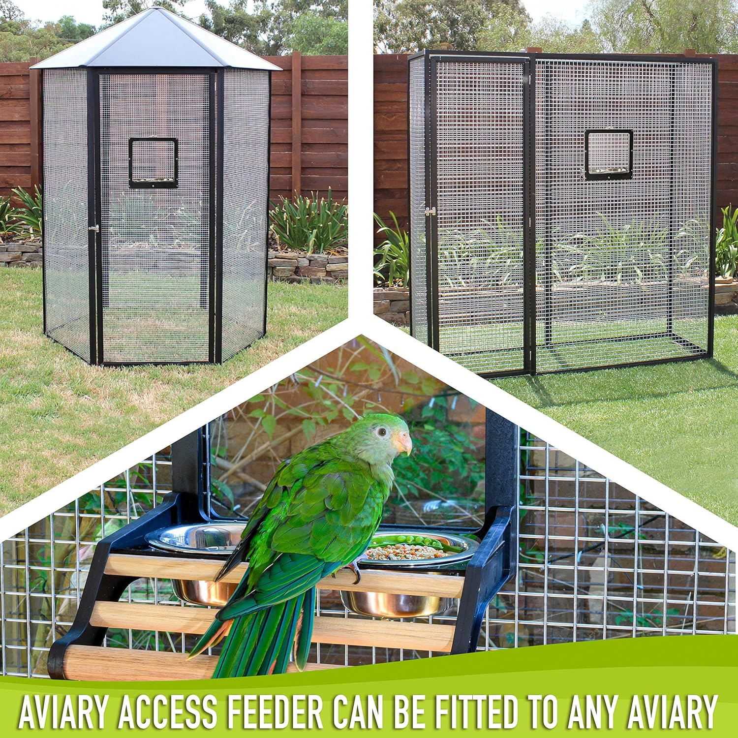 Royal Rooster Stainless Steel Bird Bowls for Cage | Bird Water Dispenser for Cage | 2 Pack Metal Bird Bowls for Parakeet Cockatiel Canary Parrot Budgie Finch Aviary | Bird Water & Seed Dish Feeder image number 2