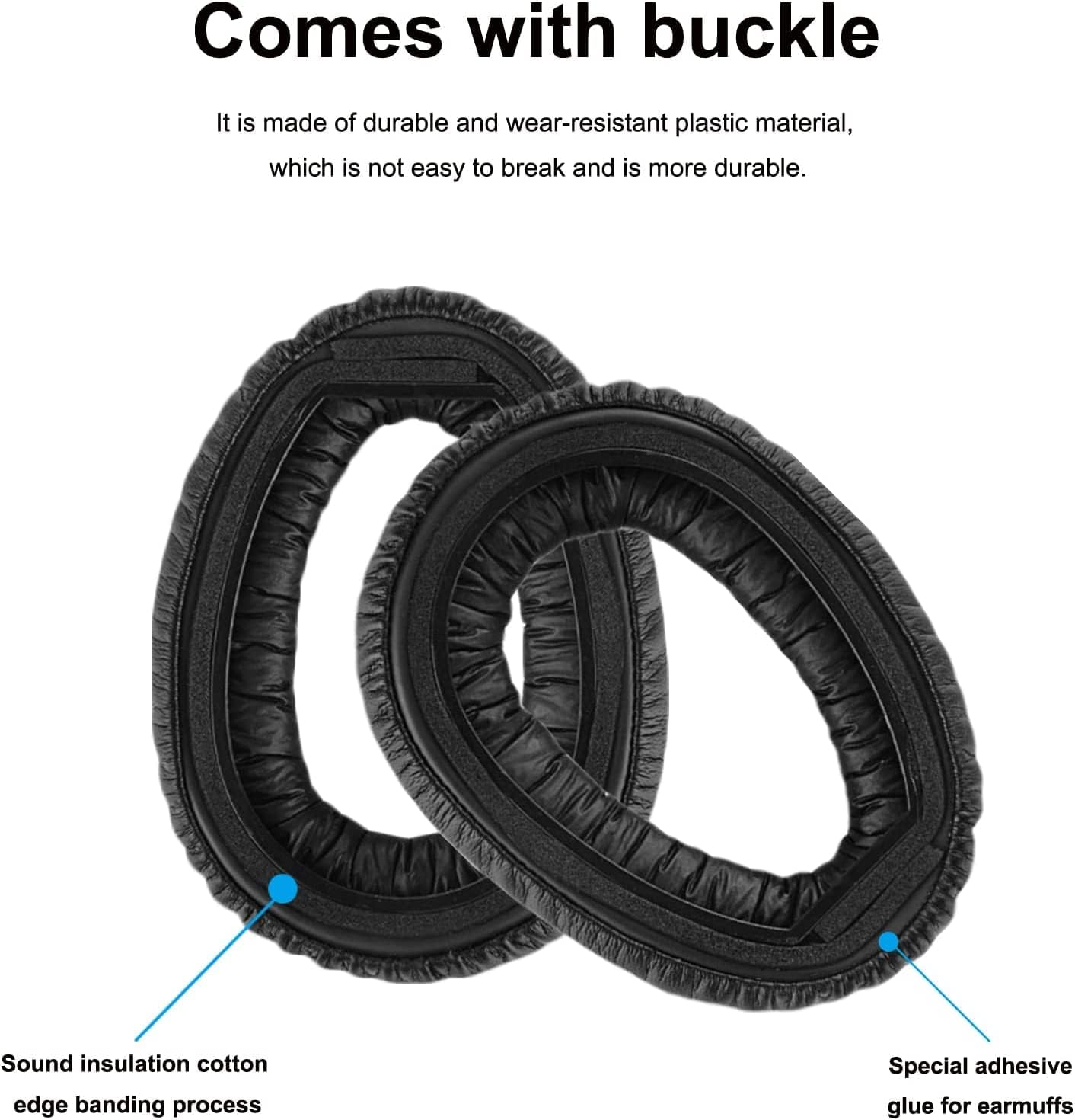 Replacement PXC550 Earpad Headset Ear Pad Ear Cushion Ear Cups Ear Cover Earpads Repair Parts Compatible with Sennheiser PXC550 MB660 Series Headphones (Black) image number 3