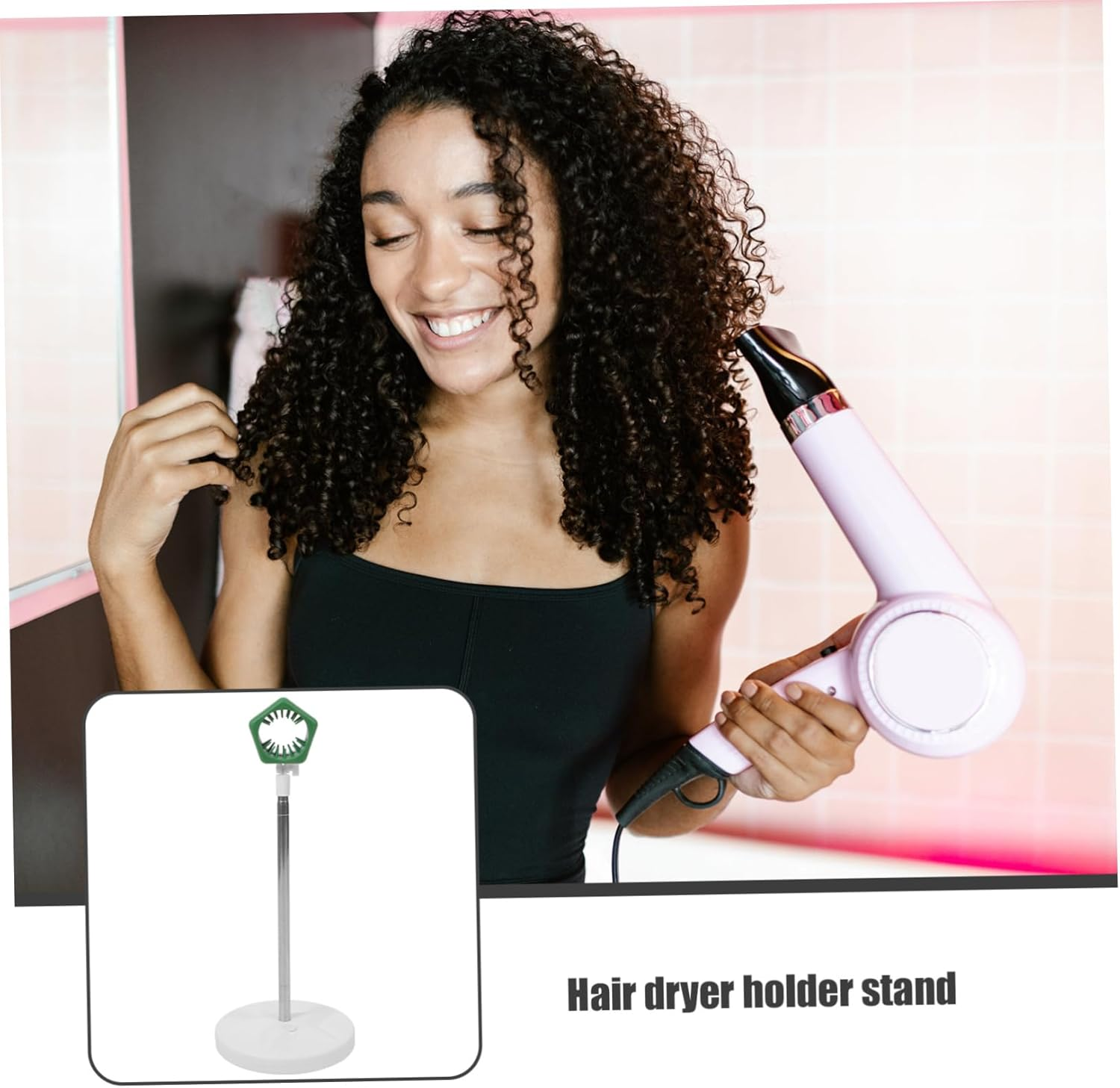 CLISPEED Lazy Hair Dryer Stand with Height Hands Storage Rack for Easy Access to Hair Dryer Compact Vertical Design for Home Salon Use image number 5