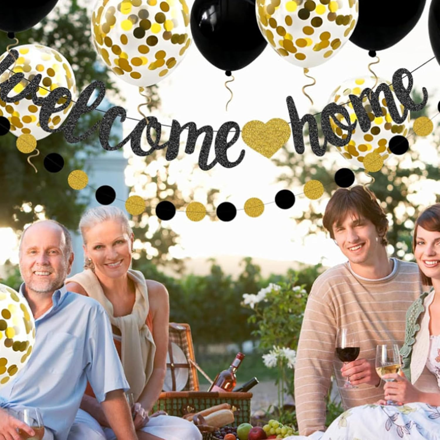 12 PCS Welcome Home Banner, Military Homecoming Decorations, Welcome Home Party Decor Set with Banner, Garland and Balloons, Ideal for Housewarming and Family Celebrations. image number 5
