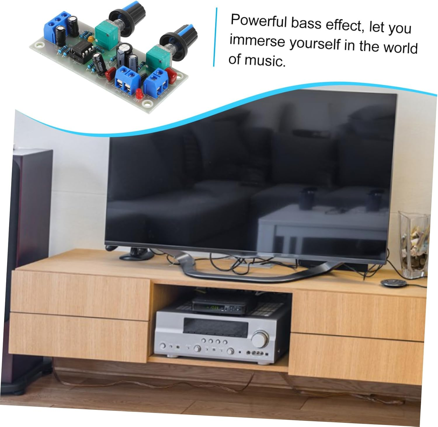 DOITOOL Subwoofer Pre-Assembled Board Low Pass Board Amplifier for Home Theater Power Supply Compatible Subwoofer Amp Volume Control DIY Speakers Audio Parts image number 2