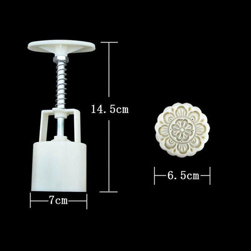 AIMALL Cookie Stamp Cookie Press Mid Mooncake Decor Cookies round Pastry Moon Cake Autumn Festival DIY Flower Stamps Mold Mould Press Cake Cutter Mold with 10 Stamps image number 2