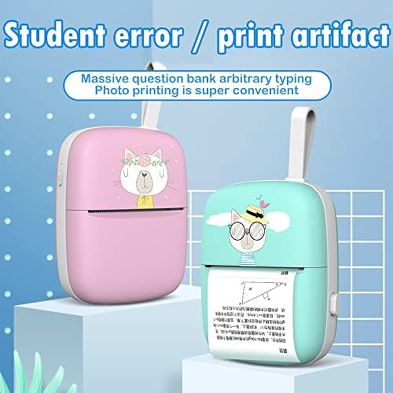 Mini Thermal Printer, Portable Wireless Smart Printer Bluetooth-Compactible Durable Wireless Label Memo Receipt Paper Printer Office Supply for Home/703 (Size : Pink) image number 5