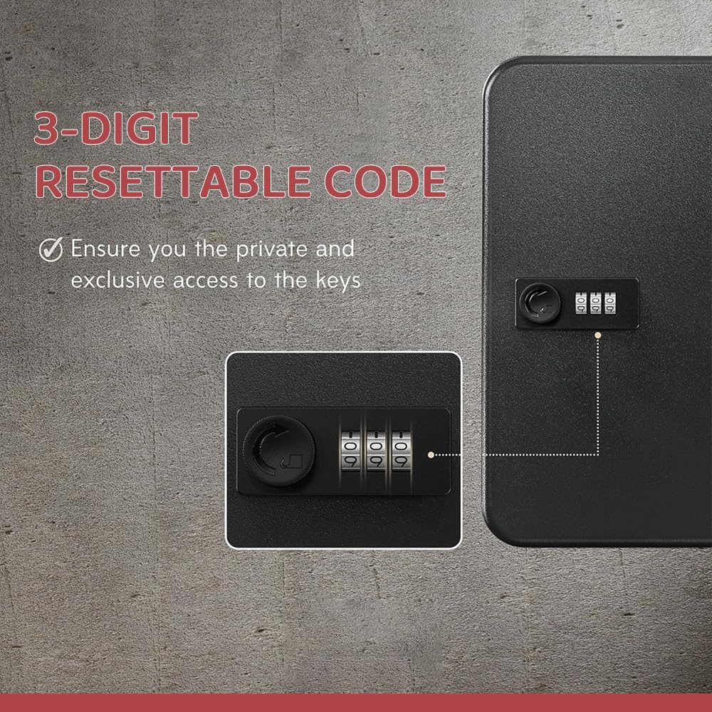 Secure Storage Cabinet with Combination Lock &ndash;28 Key Cabinet, Metal Lock Box, Filing Cabinet, Tool Locker & Portable Safe for Office, Home, Garage, Dorm image number 1