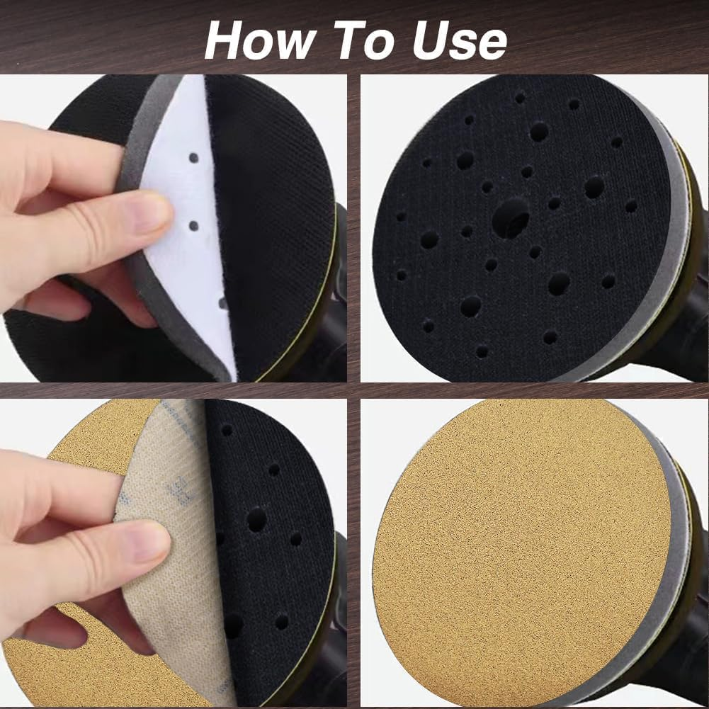 SPEEDWOX Soft Interface Pad 6 Inch 25 Holes Hook and Loop Sponge Cushion Buffer Backing Pad Sanding Stickfix Interface Pad Abrasive Net Sander Pad for Sander Automotive Woodworking Polishing image number 2