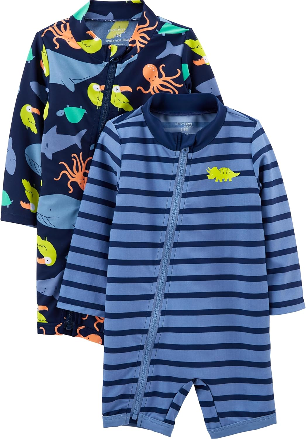 Simple Joys by Carter'S Boys' 2-Pack 1-Piece Zip Rashguards