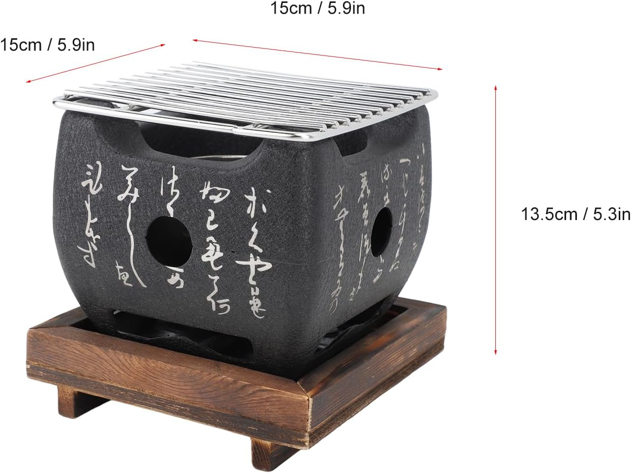 Mini BBQ Grill Japanese Style, Portable Barbecue Stove, BBQ Grill Food Charcoal Stove for Household Barbecue Tool, for Outdoor Cooking Camping (19.5X18Cm / 7.7X7.1In) image number 2