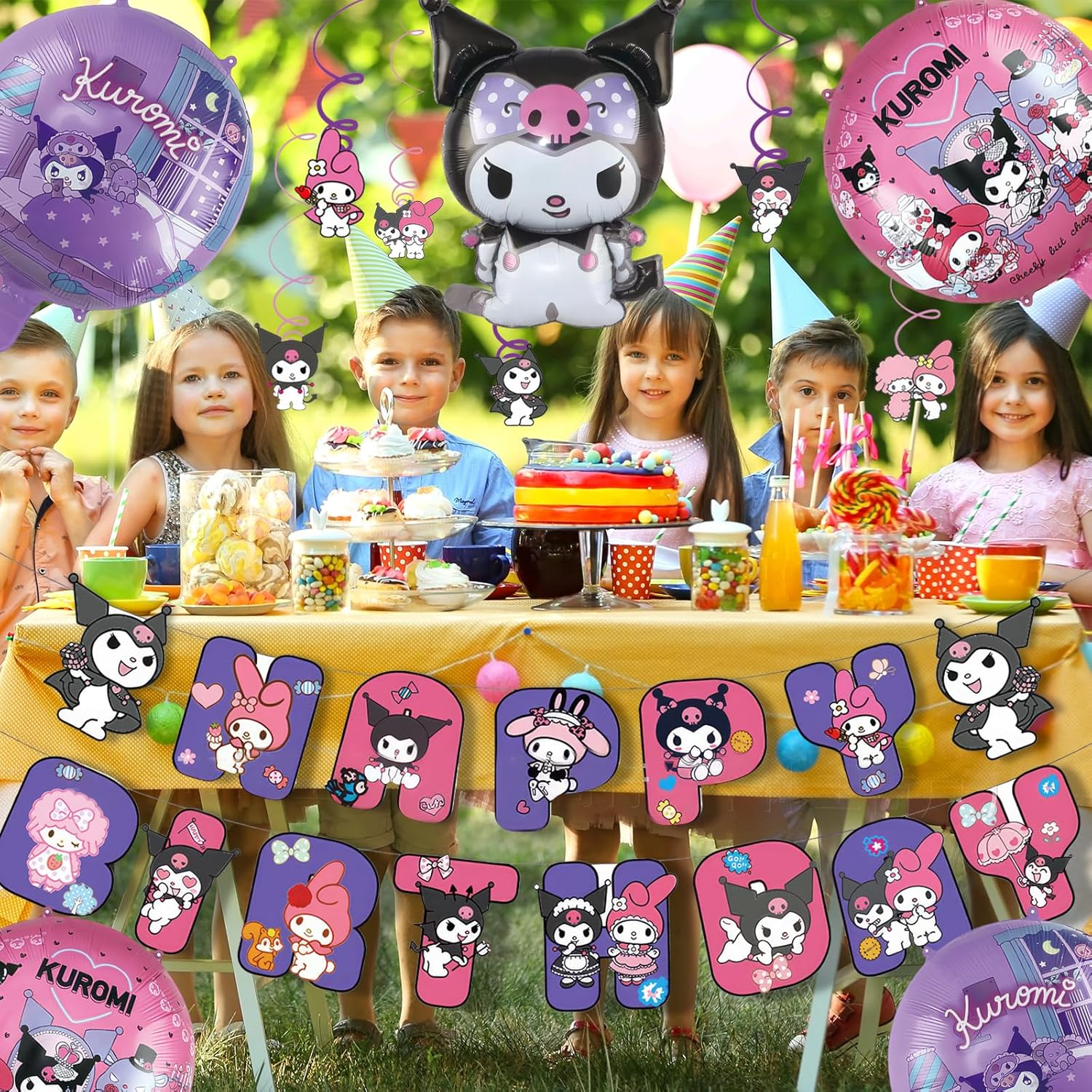 Cartoon Birthday Party Supplies, Cute Birthday Balloons Decoration for Girls, Happy Birthday Banner Larger Aluminium Film Balloons Themed Birthday Party Favor for Kids - Style 2 image number 6