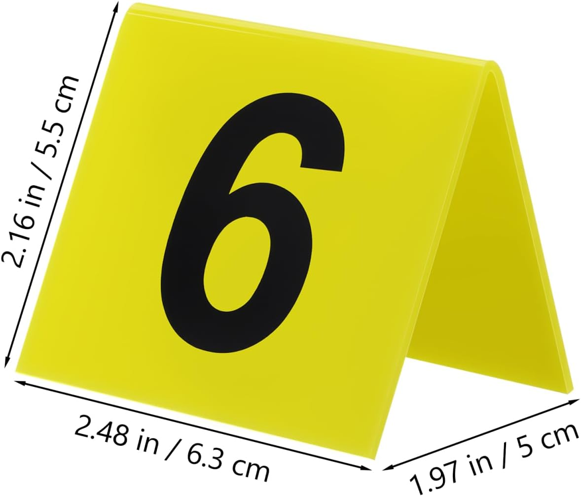 Operitacx Investigation Game Detective Game 10Pcs Evidence Markers Crime Scene Markers 1-10 Evidence S for Halloween Party Decorations Yellow Game image number 2