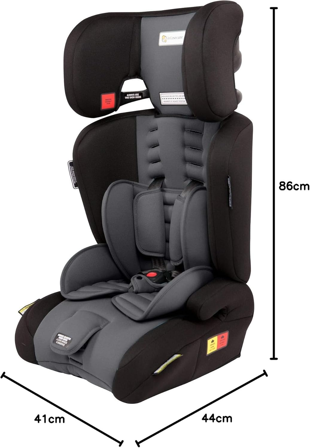 Infasecure Visage Astra Convertible Booster Seat for 6 Months to 8 Years, Grey (CS7313) image number 1
