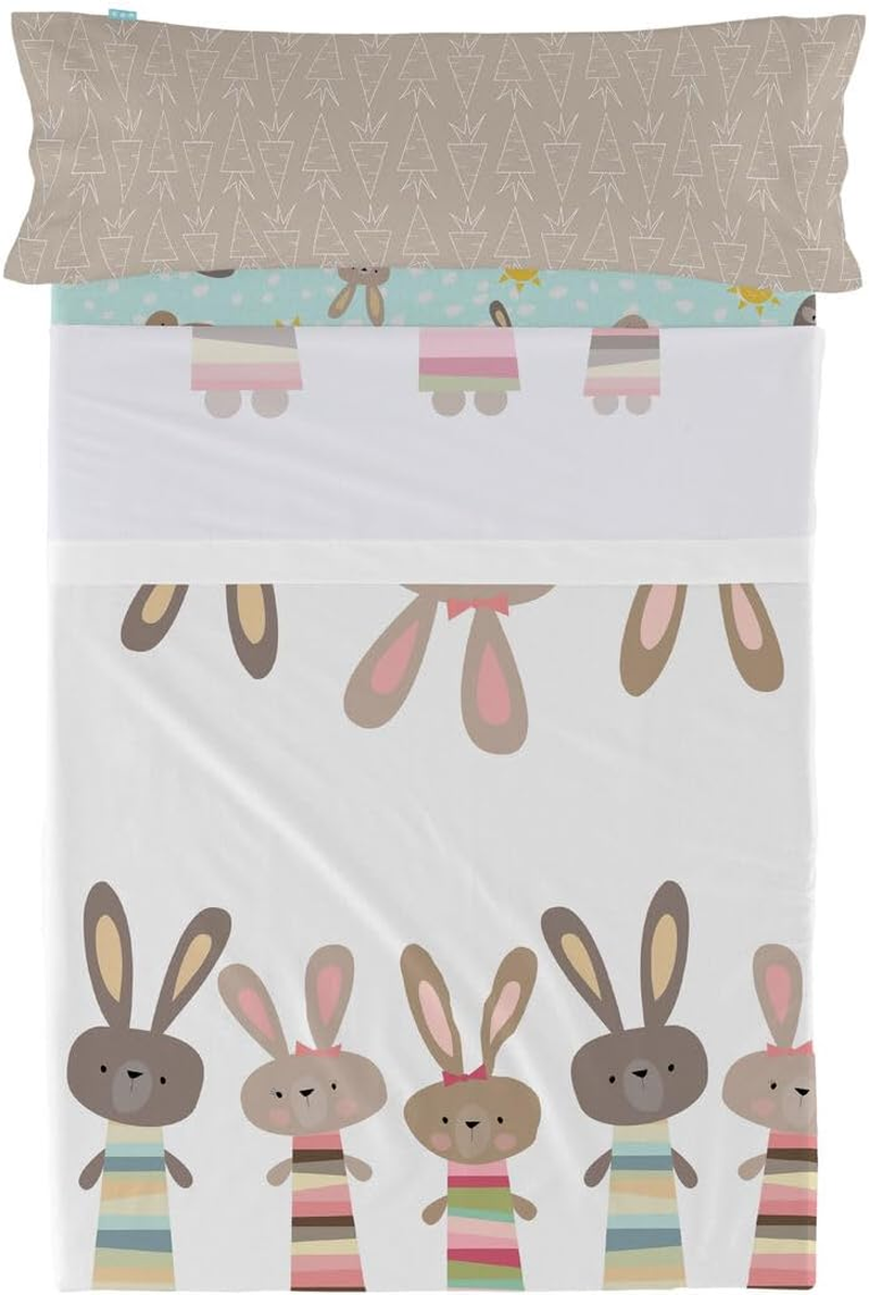 Happyfriday Moshi Moshi Rabbit Family Bedding Set Multicolor 80/90 Bed 2 Pieces image number 2