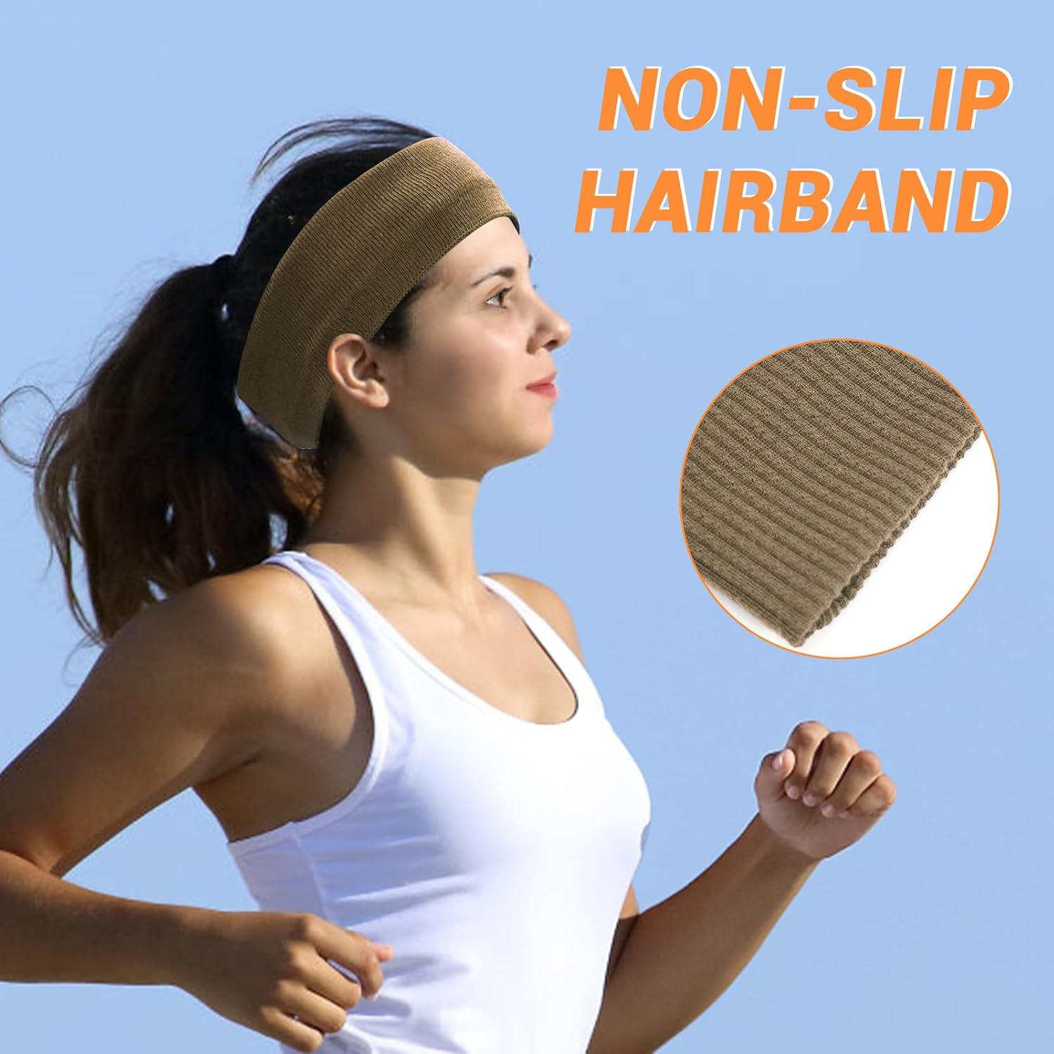 7Pcs Headbands for Women Non Slip Wide, Elastic Soft Head Bands for Women'S Hair Thick Stretchy Workout Yoga Fashion Hair Bands image number 2