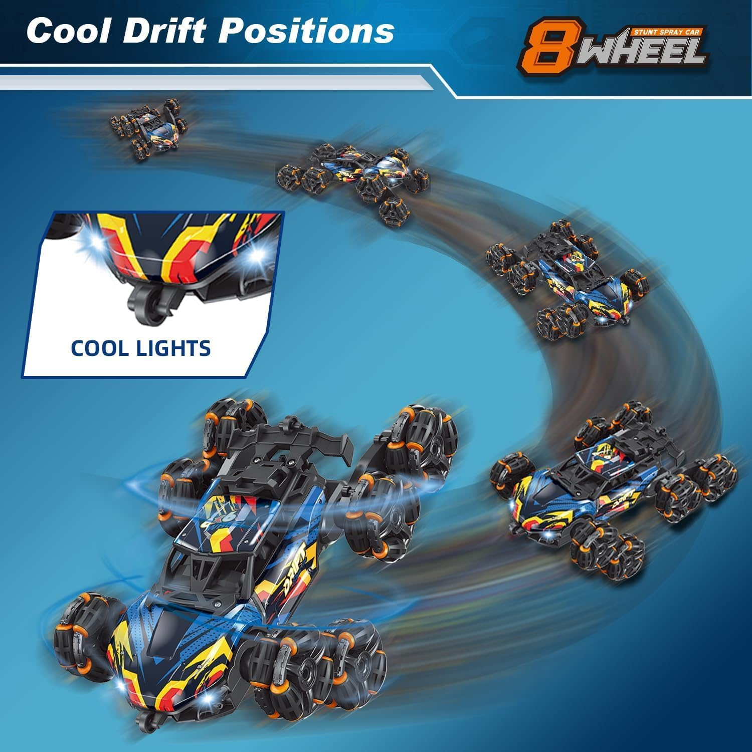 Stunt Car RC Car Toy, 8 Wheels Hand Controlled Rc Stunt Car Toys, Gesture Sensing Remote Control Cars for Boys Age 6 7 8-12 13 14 Year Old, Birthday Gifts Ideas for Kids