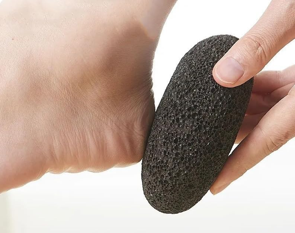 Pure Natural Volcanic Stone Foot Grinder for Removing Dead Skin from the Soles and Heels of the Feet, Removing Calluses and Keratin (Black, One Size) image number 1