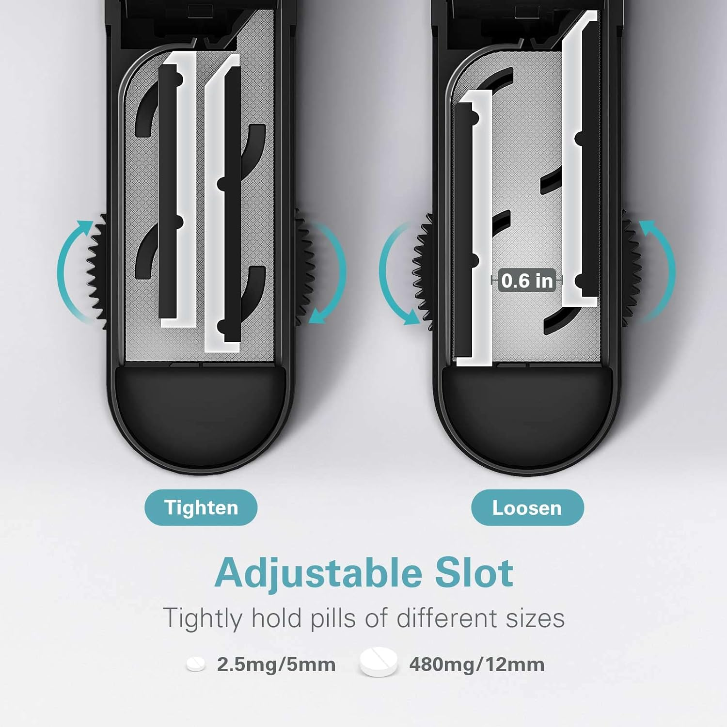 DEPAD Multiple Pill Cutter for Small Pills, Adjustable Splitter Multi Tablets with Accurate Alignment, Stainless Steel Cutting Blade and Guard Black 1.0 Count - Pink image number 2