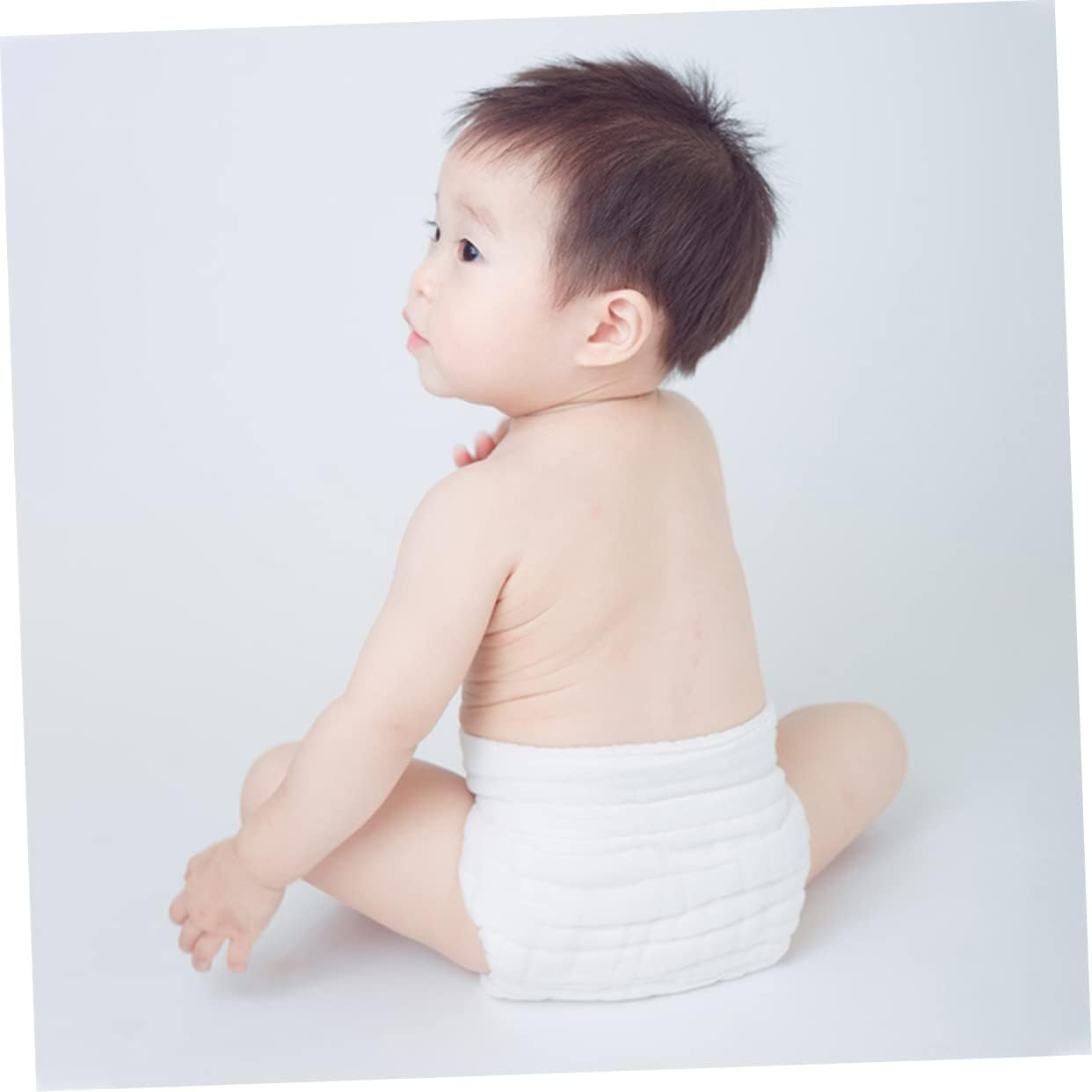 KOMBIUDA Reusable Newborn Cloth Diapers Breathable Inserts for Babies, Washable Baby Cloth Diaper Pants, Size L 50X46Cm Suitable for 15-25Lb, 5Pcs Set image number 2