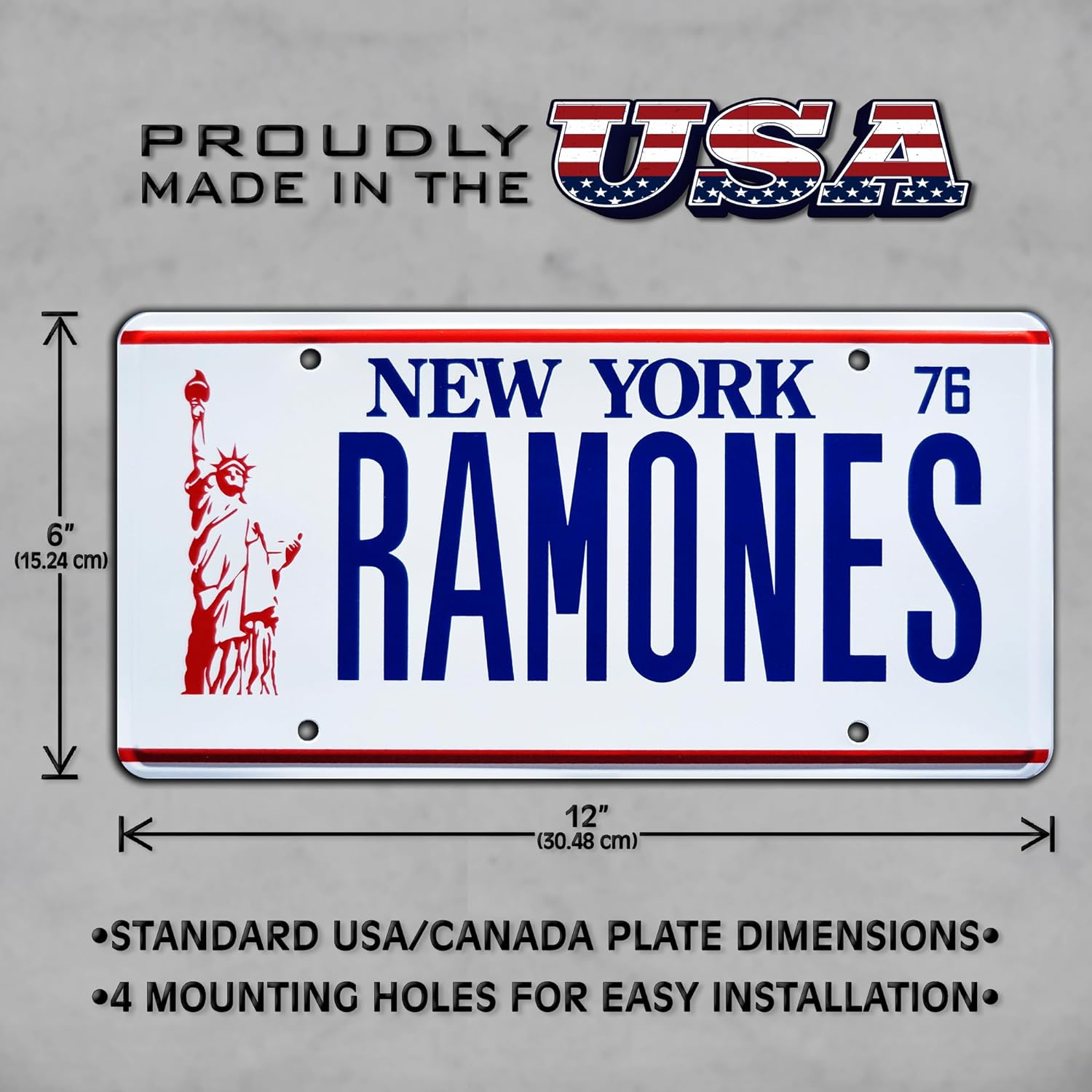 The Ramones | New York Metal Stamped License Plate