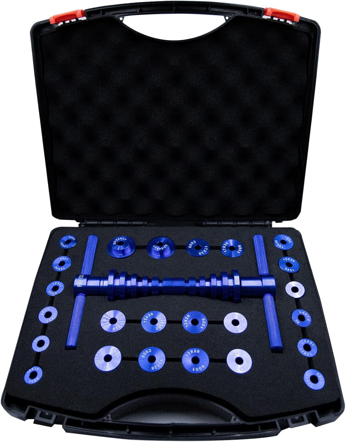 Bike Bearing Press Kit, ROWYOU Bicycle Bearing Press Set Include 35 Bearing Adapters & Bike Headset Press Tool & Carry Case, Heavy Duty Bike Tool for Wheels/Hub BB Axis Turning Point Tool image number 2