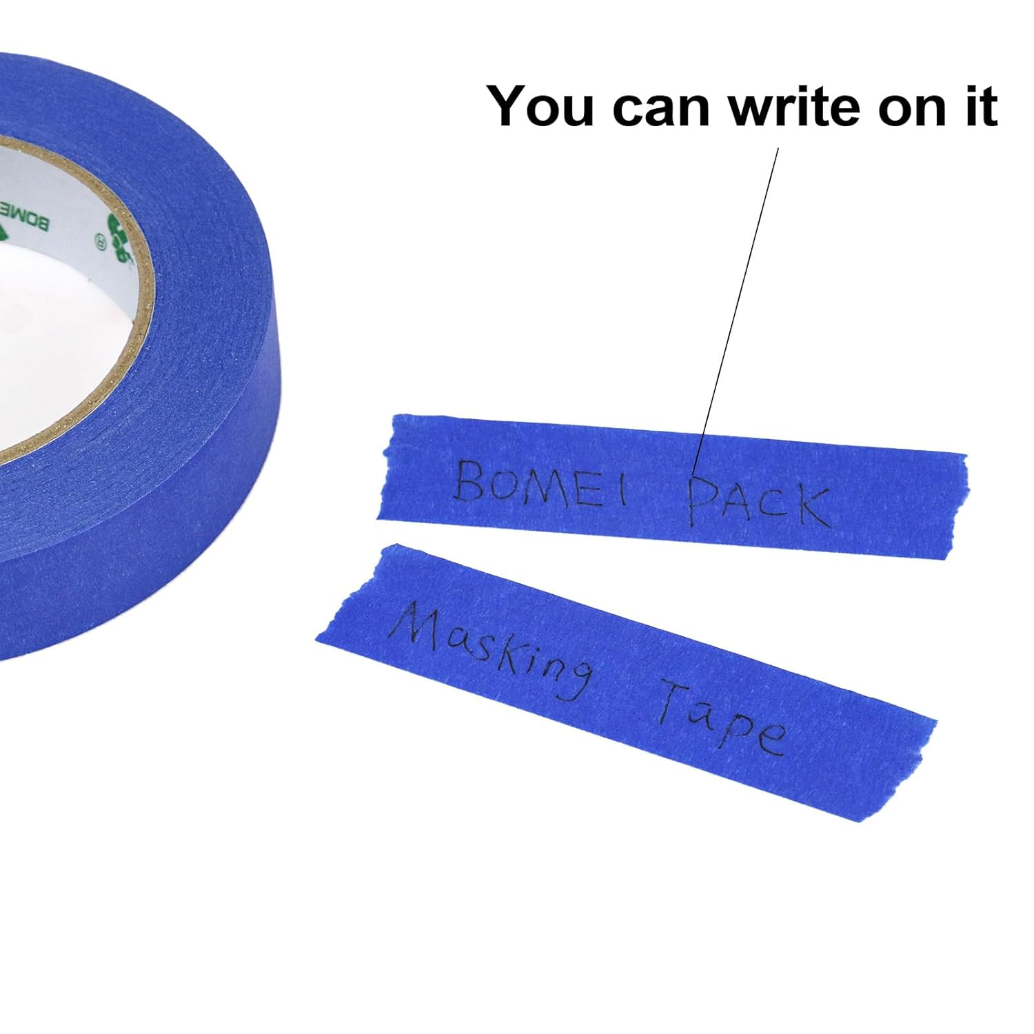 BOMEI PACK Blue Masking Tape Decorative Writable Blue Painters Tape for Arts & Crafts,12 Rolls Pack, 24Mm X 20M per Roll