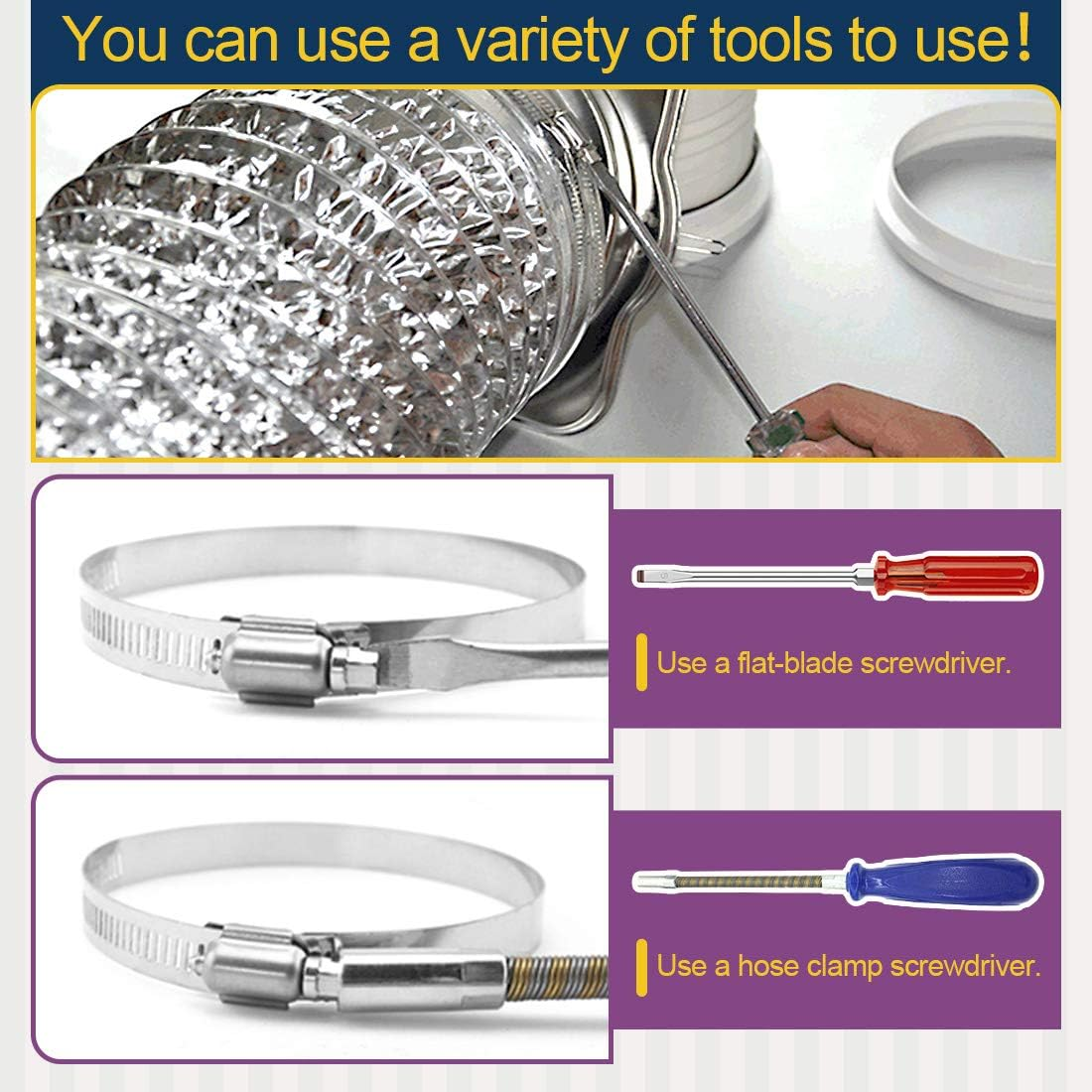 Swpeet 15Pcs 11.5-12Inch (289-311Mm) Hose Clamp 304 Stainless Steel Adjustable Range Worm Gear Hose Clamp Fuel Line Clamp Perfect for Plumbing, Automotive and Mechanical Applications