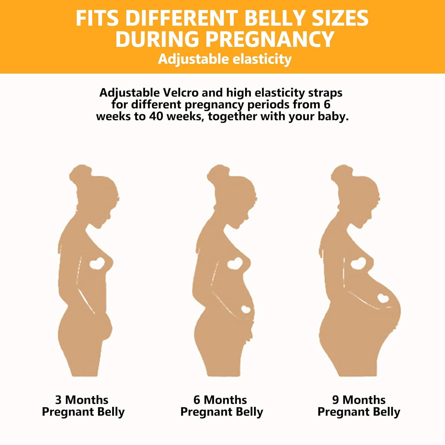 Pregnancy Belly Support Band, Breathable & Adjustable Maternity Support Belt, Strip Full Surrounding Pregnancy Support Belt for Pregnant Women to Support Pelvic/Waist/Abdomen (M) image number 1