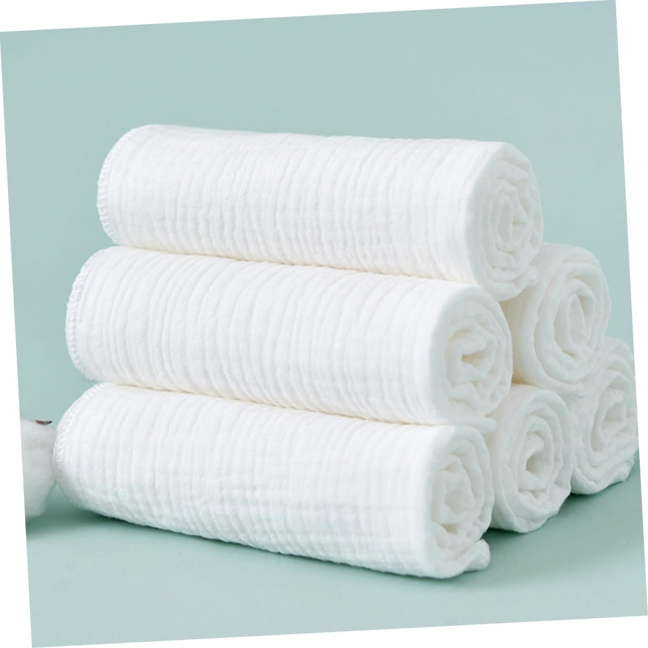 8Pcs Cotton Gauze Diaper Reusable Nappies Soft Washcloths for Boys Girls image number 4